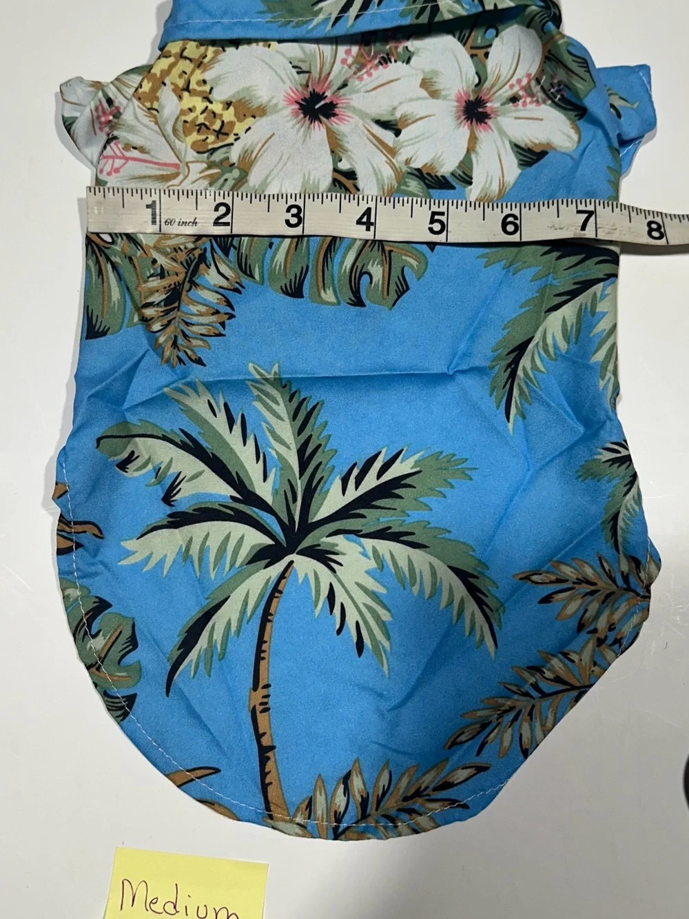 New Blue Hawaiian Print Dog Shirt - Medium for small dog breeds